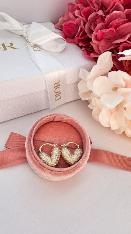 Kolczyki serca z diamencikami