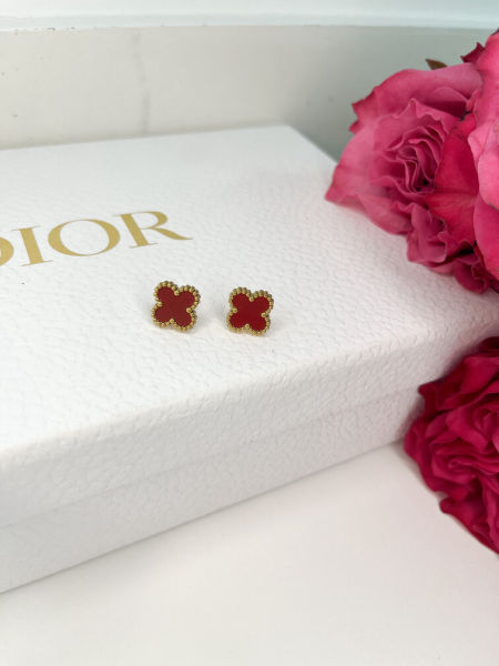 Kolczyki koniczyny-bordowe