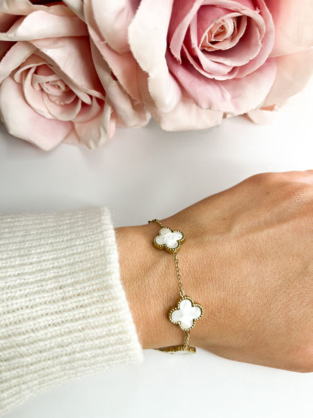 Bransoletka-koniczynki z masy perłowej