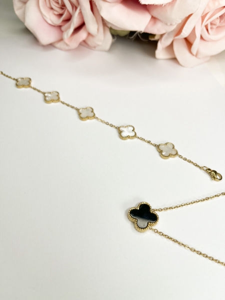 Naszyjnik koniczynka-czarny