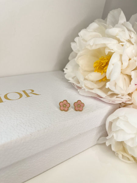 Kolczyki-różowe kwiaty