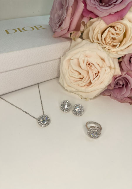 Komplet biżuterii-srebrne cyrkonie